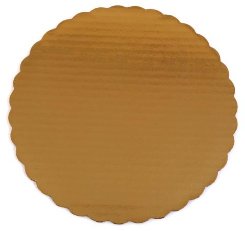 10" Round Scalloped Gold Board