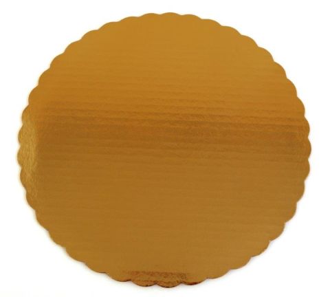 12" Round Scalloped Gold Board
