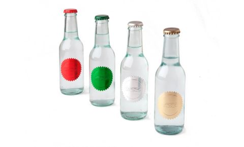 Red Metallic Round Sticker