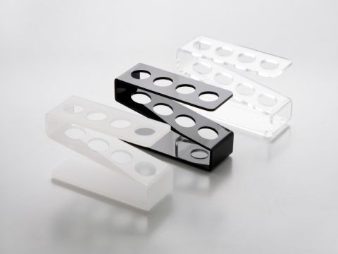 4 Hole Black Plexiglass Display For Labo Tubes