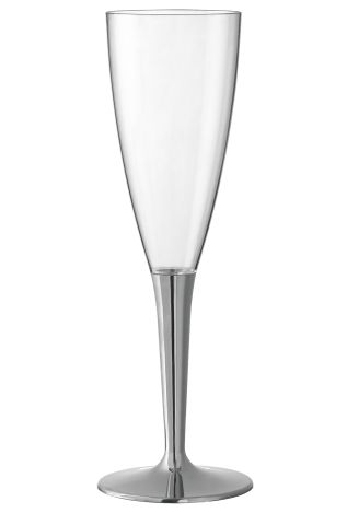 Flute Glass Metal Colored Bottom